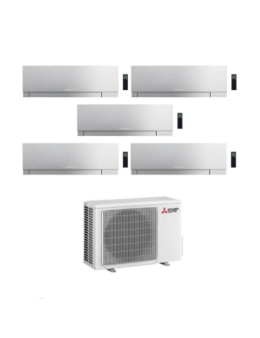 Mitsubishi Climatizzatore Penta Split Kirigamine Zen MSZ-EF Silver 9+9+12+12+18 con MXZ-5F102VF Inverter R-32 Wi-Fi Classe A++