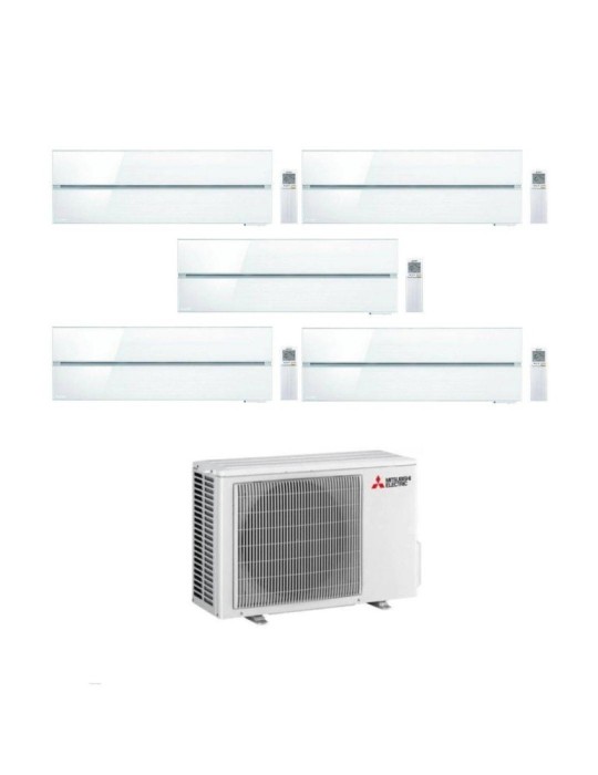 Mitsubishi Climatizzatore Penta Split Kirigamine MSZ-LN Bianco 9+9+9+9+9 con MXZ-5F102VF Inverter R-32 Wi-Fi Classe A++