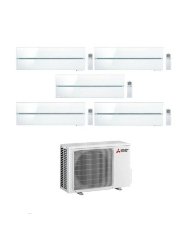 Mitsubishi Climatizzatore Penta Split Kirigamine MSZ-LN Bianco 9+9+9+9+18 con MXZ-5F102VF Inverter R-32 Wi-Fi Classe A++