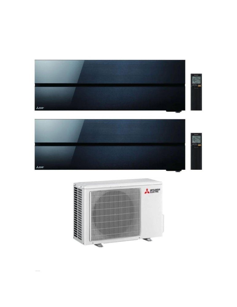 Mitsubishi Climatizzatore Dual Split Kirigamine MSZ-LN Nero 12+18 con MXZ-3F54VF3 Inverter R-32 Wi-Fi Classe A+++