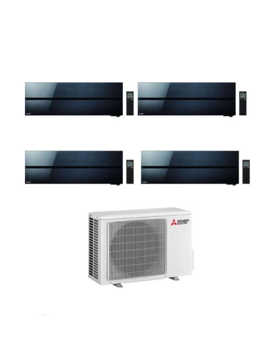 Mitsubishi Climatizzatore Quadri Split Kirigamine MSZ-LN Nero 9+9+12+12 con MXZ-4F83VFHZ Inverter R-32 Wi-Fi Classe A++