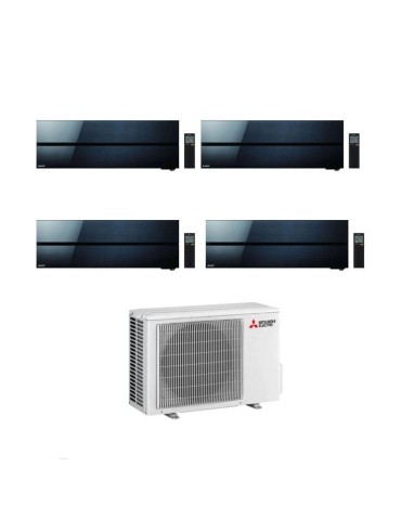 Mitsubishi Climatizzatore Quadri Split Kirigamine MSZ-LN Nero 12+12+12+12 con MXZ-4F83VFHZ Inverter R-32 Wi-Fi Classe A++