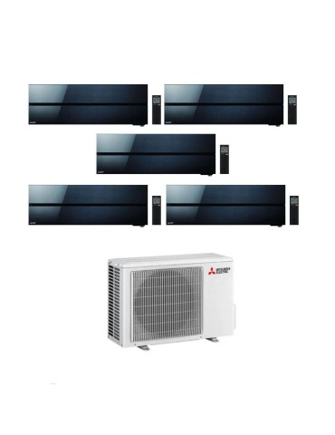 Mitsubishi Climatizzatore Penta Split Kirigamine MSZ-LN Nero 9+9+9+12+12 con MXZ-5F102VF Inverter R-32 Wi-Fi Classe A++