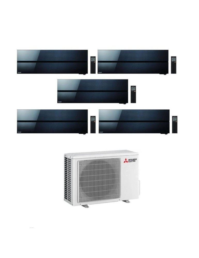 Mitsubishi Climatizzatore Penta Split Kirigamine MSZ-LN Nero 9+9+12+12+12 con MXZ-5F102VF Inverter R-32 Wi-Fi Classe A++