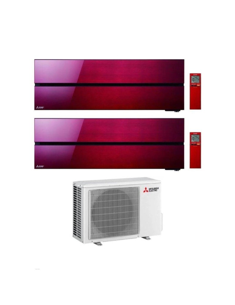 Mitsubishi Climatizzatore Dual Split Kirigamine MSZ-LN Rosso 12+18 con MXZ-3F54VF3 Inverter R-32 Wi-Fi Classe A+++