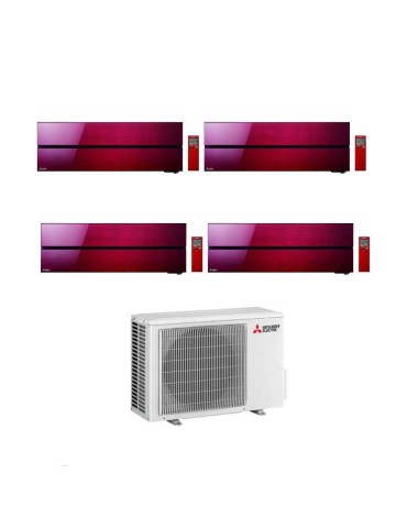Mitsubishi Climatizzatore Quadri Split Kirigamine MSZ-LN Rosso 9+9+9+9 con MXZ-4F72VF3 Inverter R-32 Wi-Fi Classe A++
