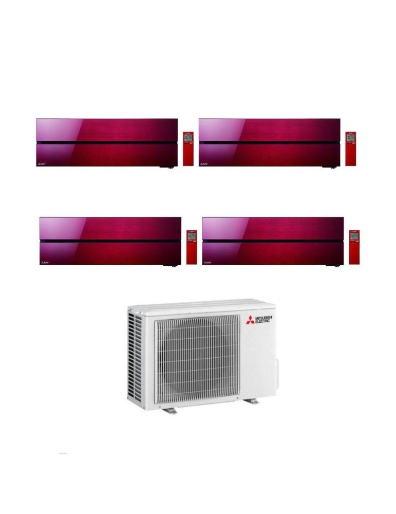 Mitsubishi Climatizzatore Quadri Split Kirigamine MSZ-LN Rosso 9+12+12+12 con MXZ-4F83VFHZ Inverter R-32 Wi-Fi Classe A++