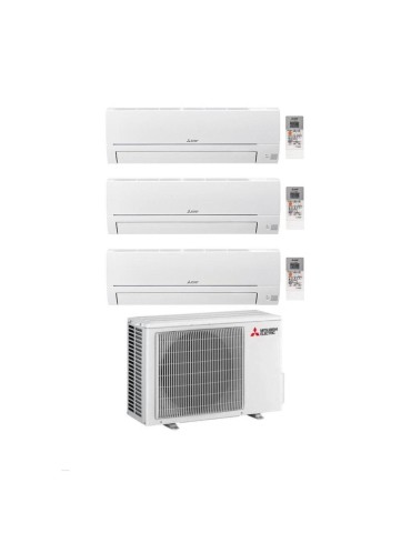 Mitsubishi Climatizzatore Trial Split Linea Smart MSZ-HR 9+9+12 con MXZ-3HA50VF con Inverter R-32 Wi-Fi Opt. Classe A++