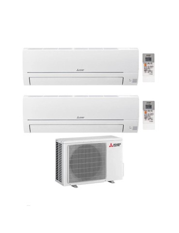 Mitsubishi Climatizzatore Dual Split Linea Smart MSZ-HR 9+18 con MXZ-3HA50VF con Inverter R-32 Wi-Fi Opt. Classe A++