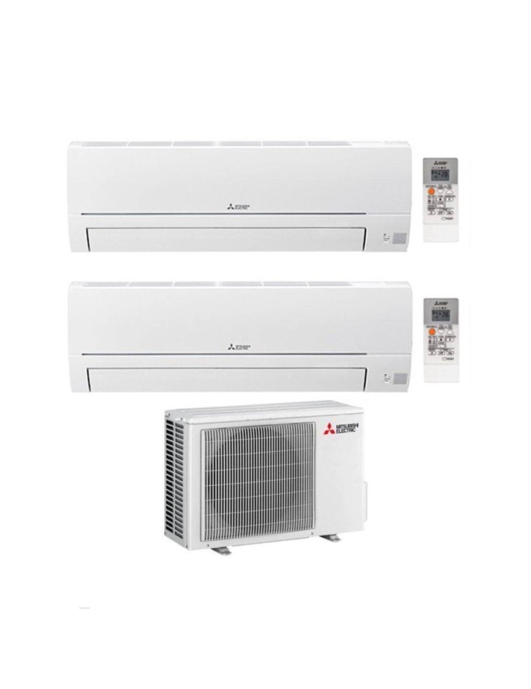 Mitsubishi Climatizzatore Dual Split Linea Smart MSZ-HR 12+12 con MXZ-2HA50VF con Inverter R-32 Wi-Fi Opt. Classe A++