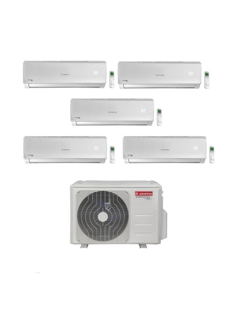 Ariston Climatizzatore PentaSplit Alys R 32 9+9+9+9+18 con PENTA121XD0C-O Inverter Wi-Fi Optional Classe A++