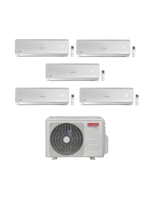 Ariston Climatizzatore PentaSplit Alys R 32 9+9+9+12+12 con PENTA121XD0C-O Inverter Wi-Fi Optional Classe A++