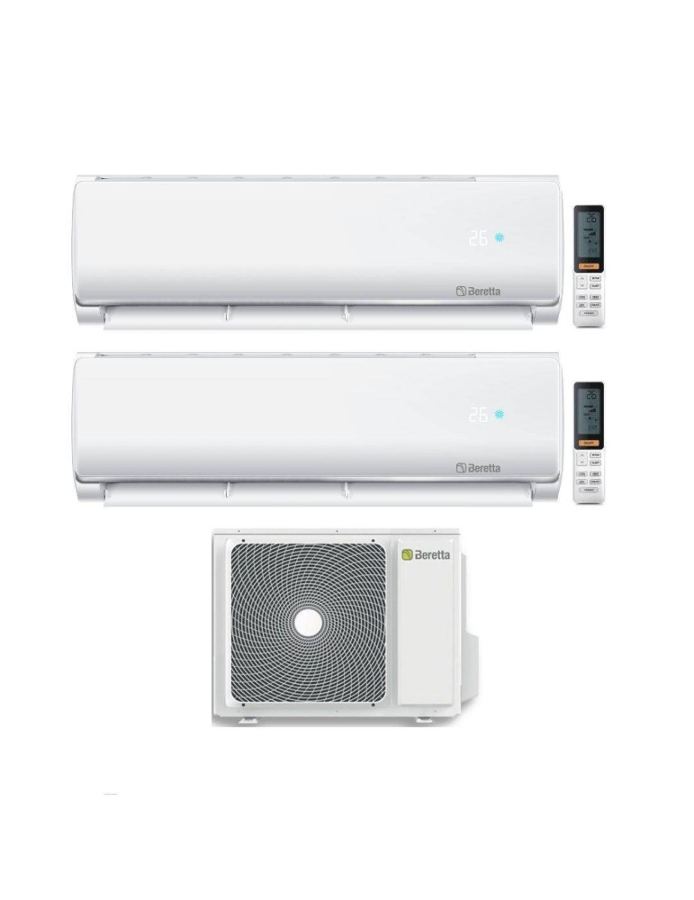 Beretta Climatizzatore Condizionatore Dual split Breva 9+9 con EX18000-2 R-32 Inverter Wi-Fi Optional Classe A++